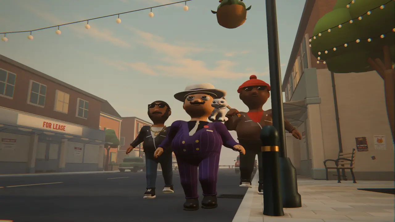 Street Rivals: a gang in a pinstripe suit walking down the street
