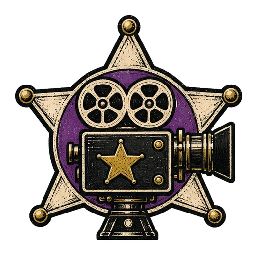 Custom sheriff-star film camera emblem